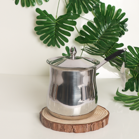 بكرج غلاية 400 مل ستانلس ستيل بغطا نمر 7 يد عريض سلكون GB-9-1007C-ط4